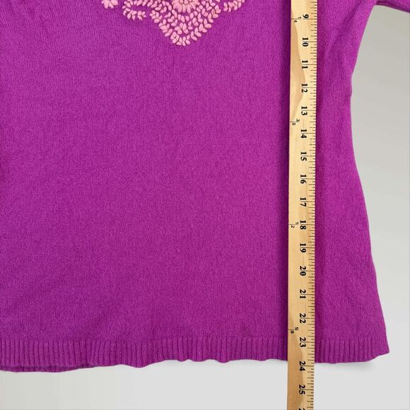 Vineyard Vines Women's Cashmere Sweater Purple Embroidered Super Soft Size Med - Picture 6 of 7